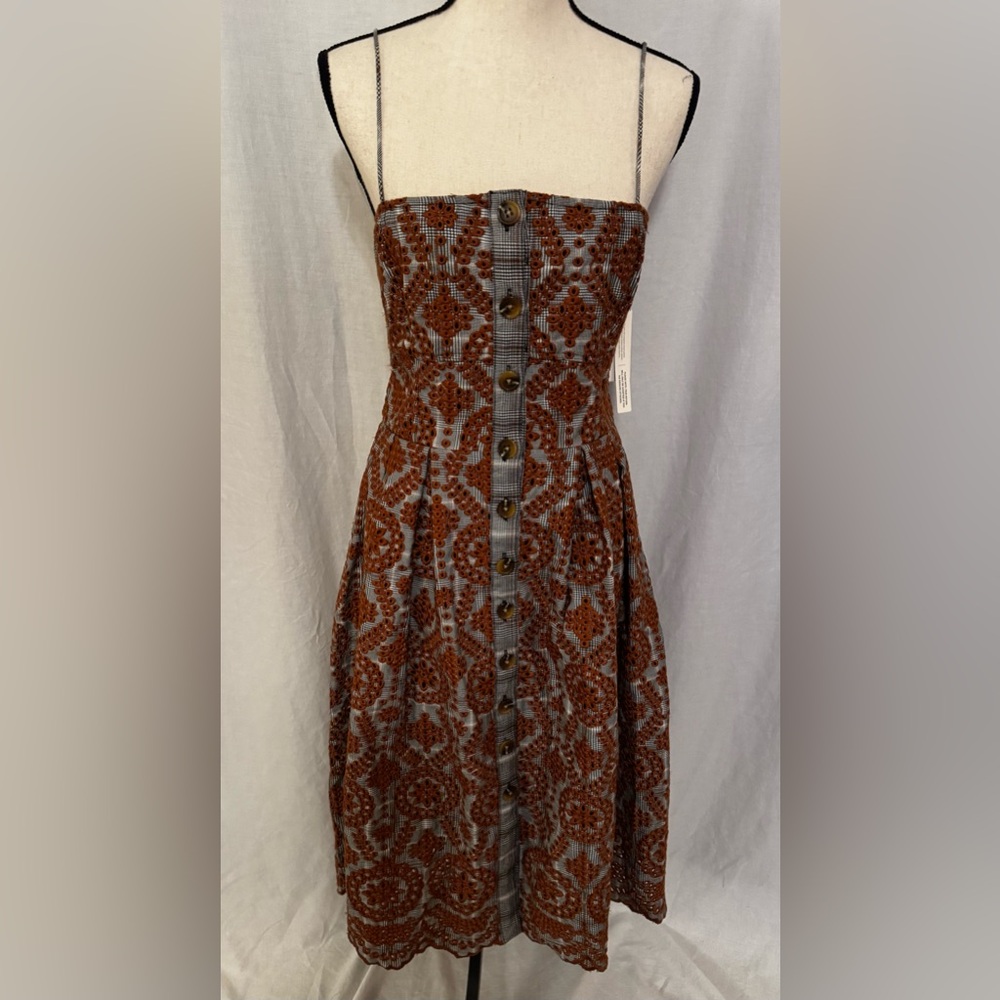 NWT Anthropologie-Maeve Square-Neck Pleated Buttondown Dress - Picture 9 of 14